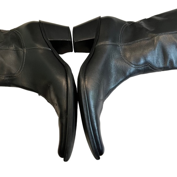 Franco Sarto Leather “Witchy Pointy” Toe Mid Calf Pull On Western Boots - Picture 7 of 16